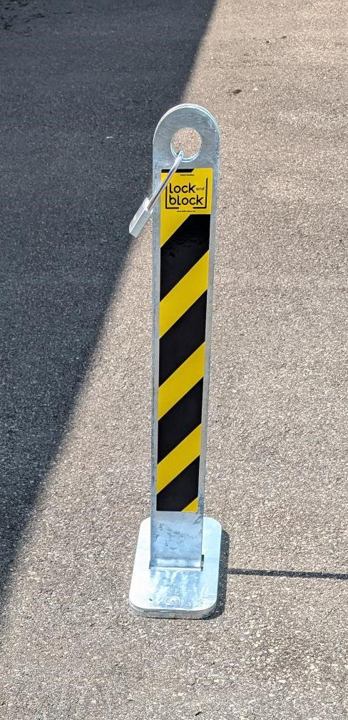 LOCK and BLOCK PARKING POST - Galvanised Steel Version £129.00 + vat FREE CARRIAGE