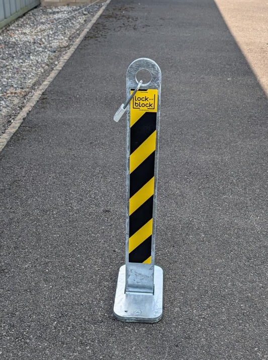 LOCK and BLOCK PARKING POST - Galvanised Steel Version £129.00 + vat FREE CARRIAGE
