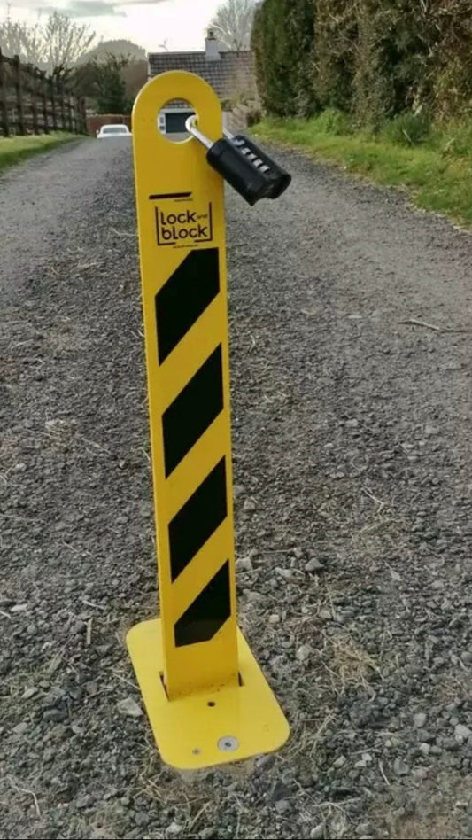 LOCK and BLOCK' PARKING POST & ACCESS DETERRENT £129.00 + vat FREE CARRIAGE
