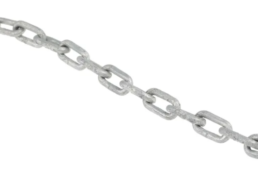 Galvanised steel link chain. 10m long. £30.00 + vat